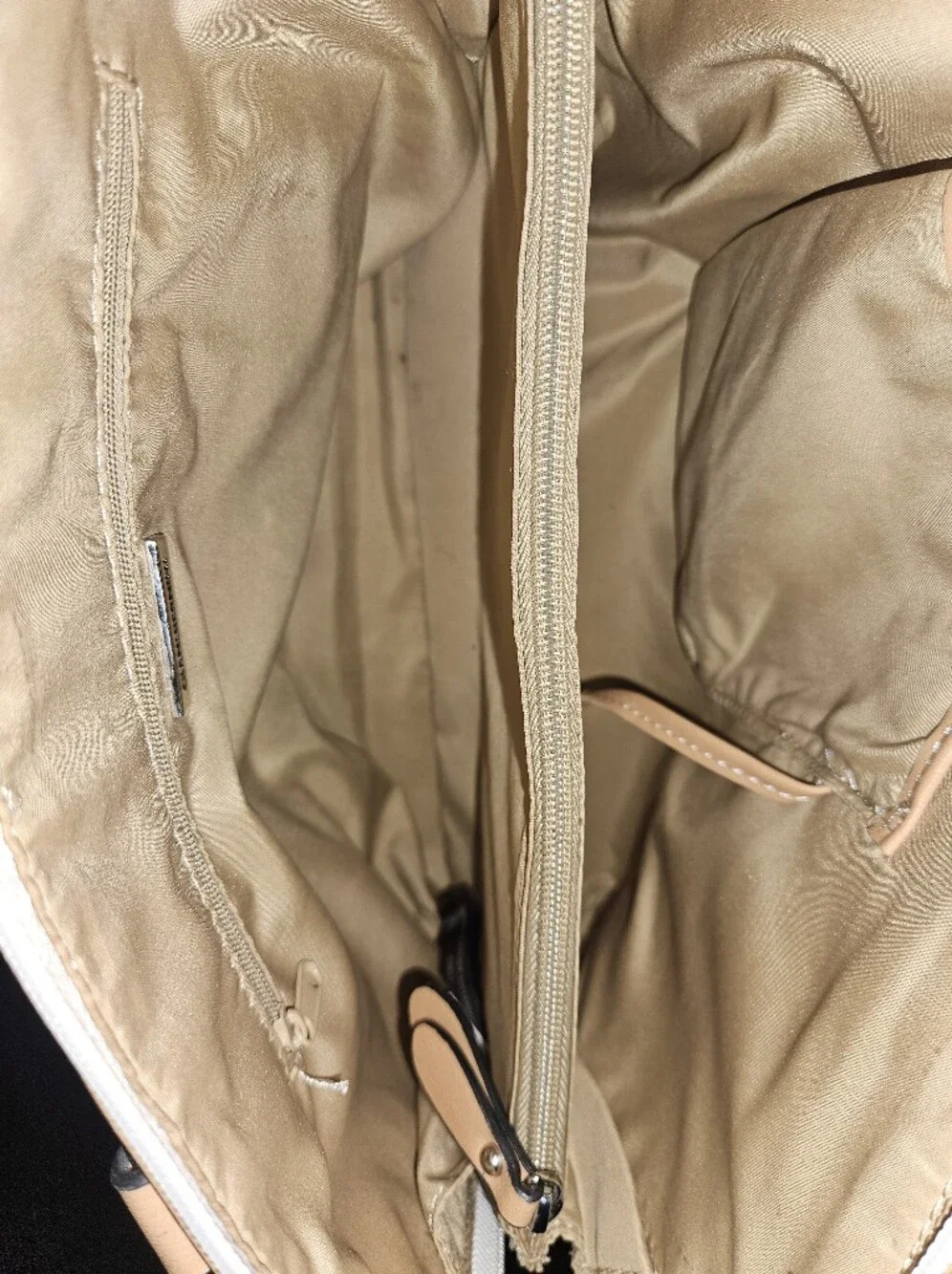 Giani Bernini Saffiano Faux Leather Dome Satchel- Ivory/Tan